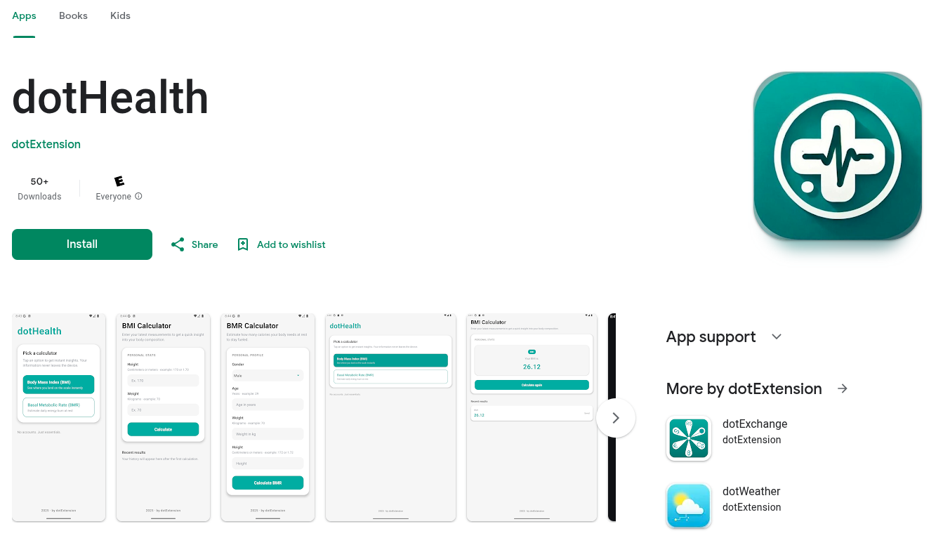 dotHealth Project Screenshot Back